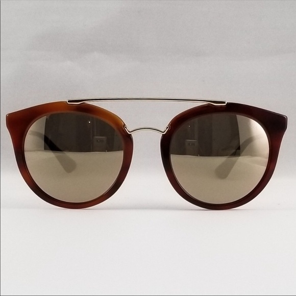 New Prada Round Mirrored Tortoise Sunglasses main image 7